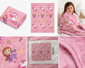 Pink Unicorn & Princess Plush Throw Blanket – 40x50 Kids Blanket